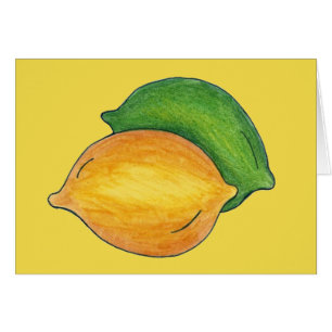Cartão Comida de Fruta de Citros Limão Verde-Limão Amarel