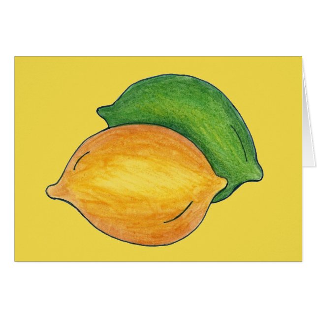 Cartão Comida de Fruta de Citros Limão Verde-Limão Amarel (Frente Horizontal)