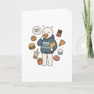 Cartão Comida É Minha Linguagem do Amor Meme Divertido de