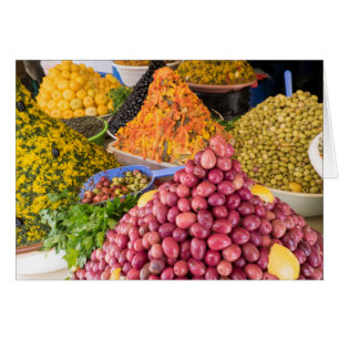 Cartão Comida em conserva no mercado
