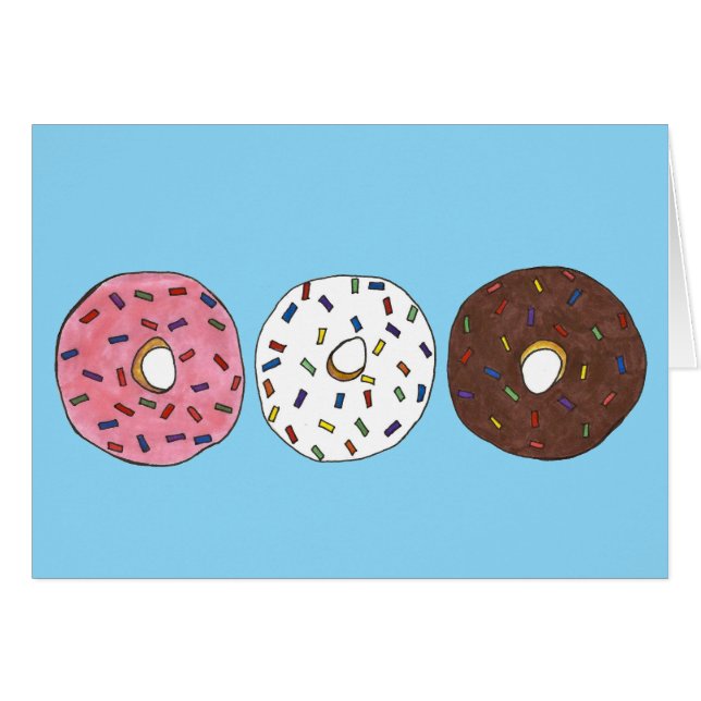 Cartão Comida Fosco Rosquinha Sprinkles Doughnut Breakfas (Frente Horizontal)