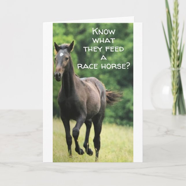 CARTÃO ***COMIDA RÁPIDA PARA O CAVALO** OBTENHA O QUE VOC (Frente)