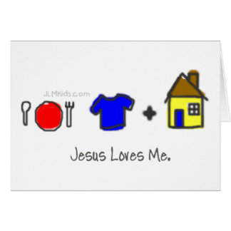 Cartão Comida, roupa, e abrigo