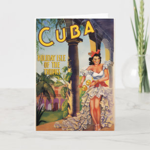 Cartão Comissão de Turismo Vintage Cubana Viagem Trópicos