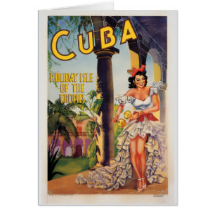Cartão Comissão de Turismo Vintage Cubana Viagem Trópicos