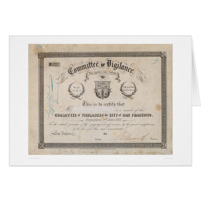 Cartão Comitê da vigilância, San Francisco (2539A) (Frente Horizontal)