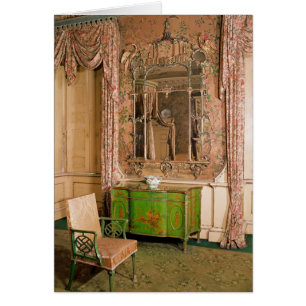 Cartão Commode e cadeira no bedchamber do estado