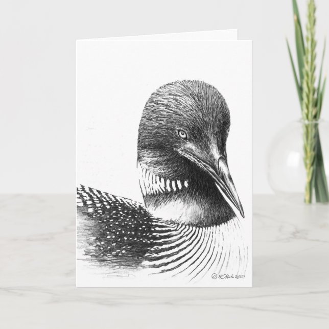 Cartão Common Loon Illustration Blank Greeting Card (Frente)