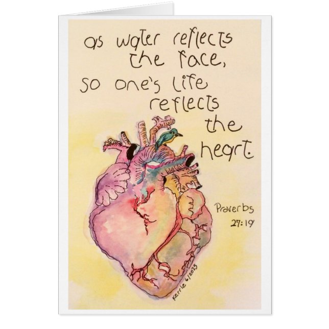 Cartão Como a água reflete o rosto (Frente)