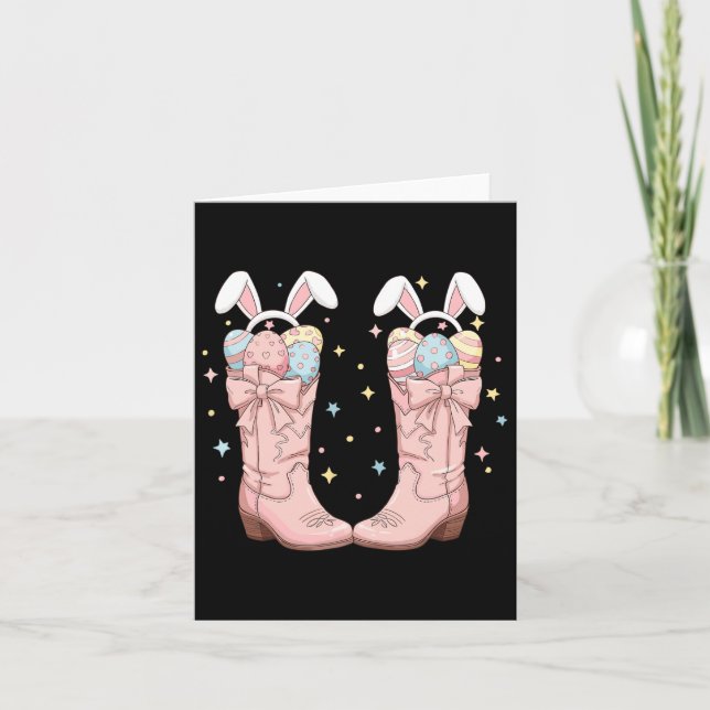 Cartão Como a Páscoa da Páscoa Ocidental Bunny Cowboy Boo (Frente)