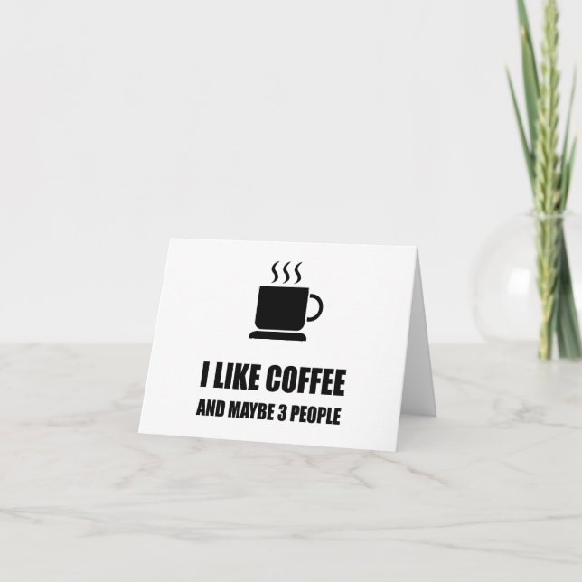 Cartão Como Café Três Pessoas Engraçadas (Frente)