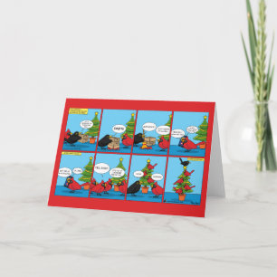 Cartão Como decorar um comic de árvore de Natal