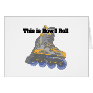 Cartão Como eu rolo (lâminas do cilindro/Skates em linha