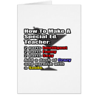Cartão Como fazer um Ed Especial. Professora