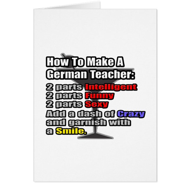 Cartão Como fazer um professor alemão (Frente)