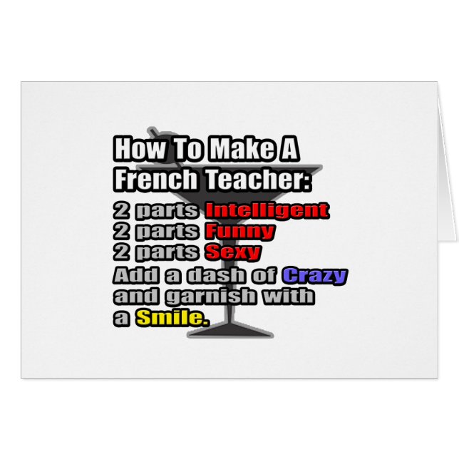 Cartão Como fazer um professor francês (Frente Horizontal)
