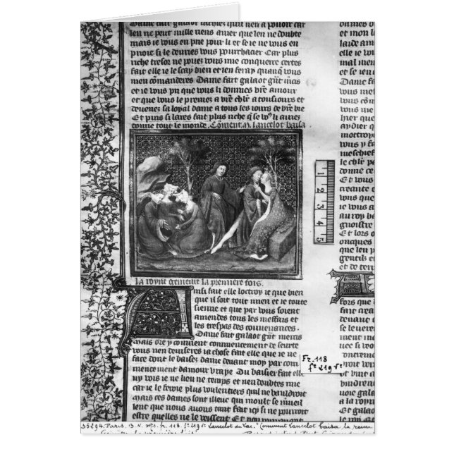 Cartão Como Lancelot beijou Guinevere (Frente)