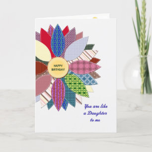 Cartão Como uma filha para mim, aniversário de flores ad
