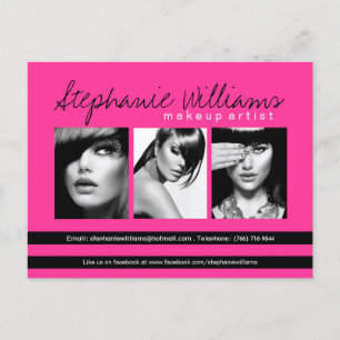 Cartão Comp de Artista com Batom Rosa Quente