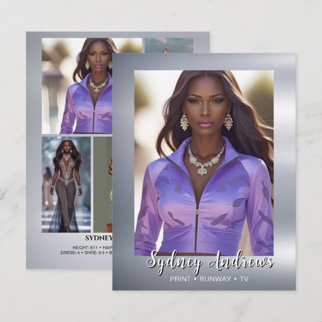 Cartão Comp de Modelo Estrelas Brilhantes para Mod (Frente/Verso)