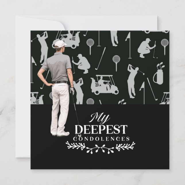 Cartão Compaixão de golfe por suas condolências de perda (Frente)