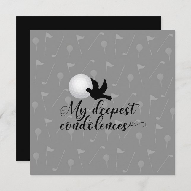 Cartão Compaixão de golfe por suas condolências de perda (Frente/Verso)