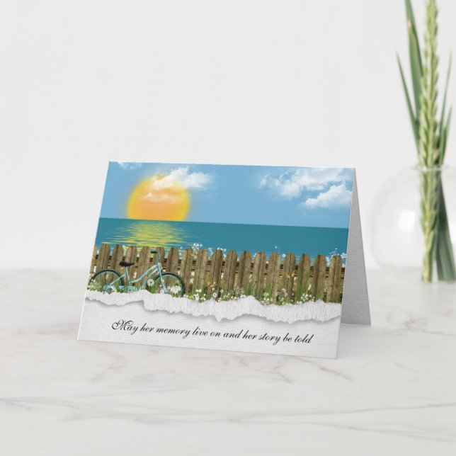 Cartão compaixão por bicicleta e cerca (Frente)