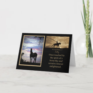 Cartão Compaixão por Cavalo Nome Personalizado e Memorial