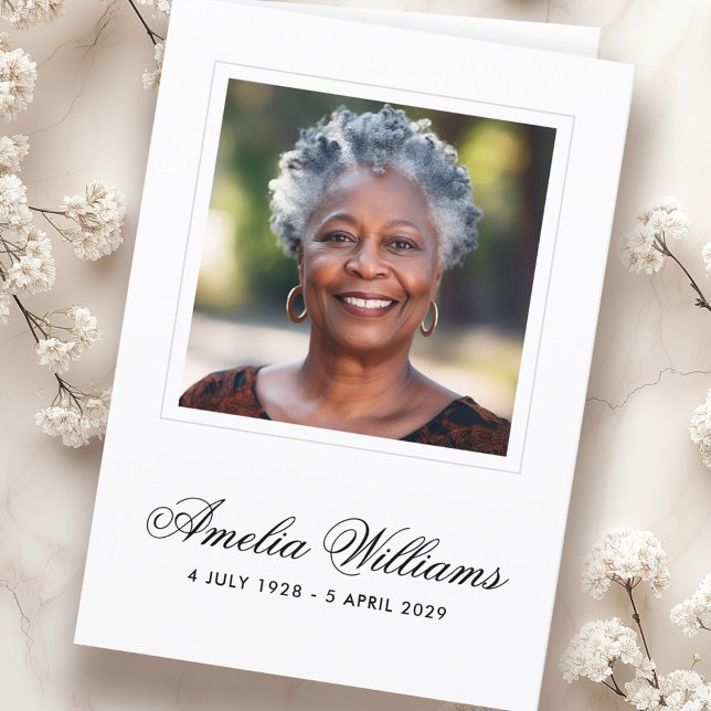 Cartão Compaixão por foto, obrigado de luto que você dobr (Photo sympathy bereavement thank you folded card)