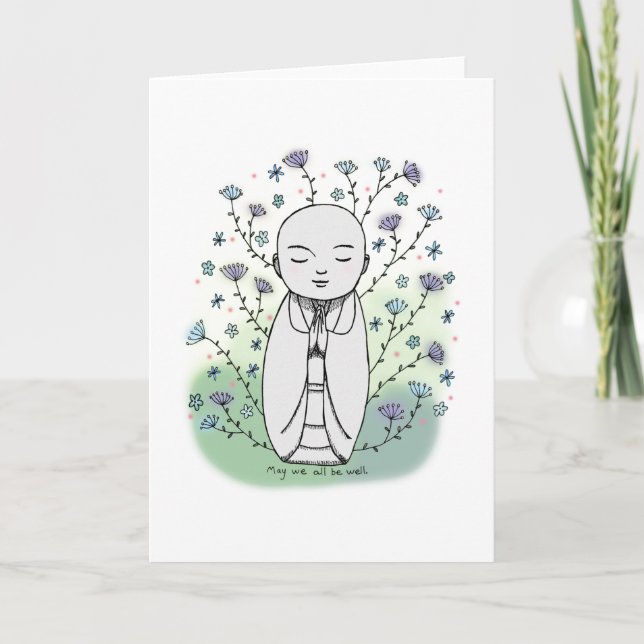 Cartão Compaixão Simpatia Jizo Japonês Bebê Buda (Frente)