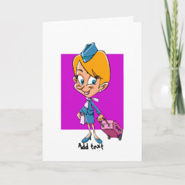 Cartão Companhia de Voo Engraçada, hospedeira do ar