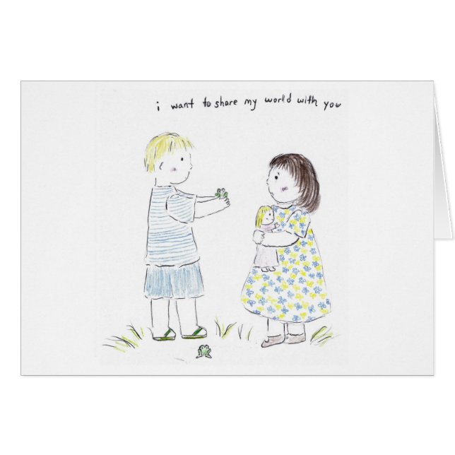 Cartão Compartilhe de meu mundo (Frente Horizontal)