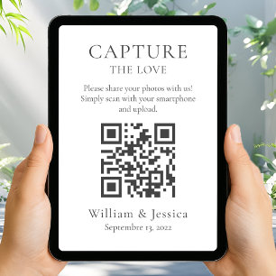 Cartão Compartilhe Fotos de Casamento com Código QR