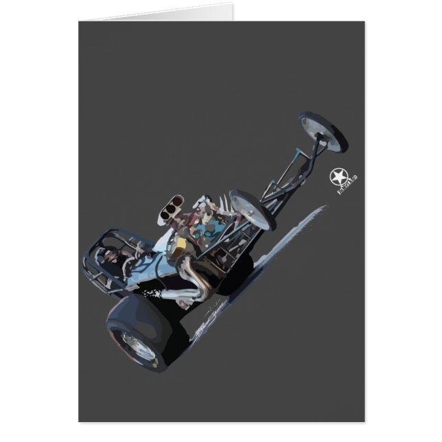 Cartão Competência do arrasto & vintage Dragsters (Frente)