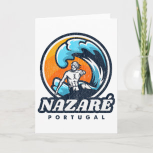 Cartão Competição de Surf Vintage Nazare Portugal S