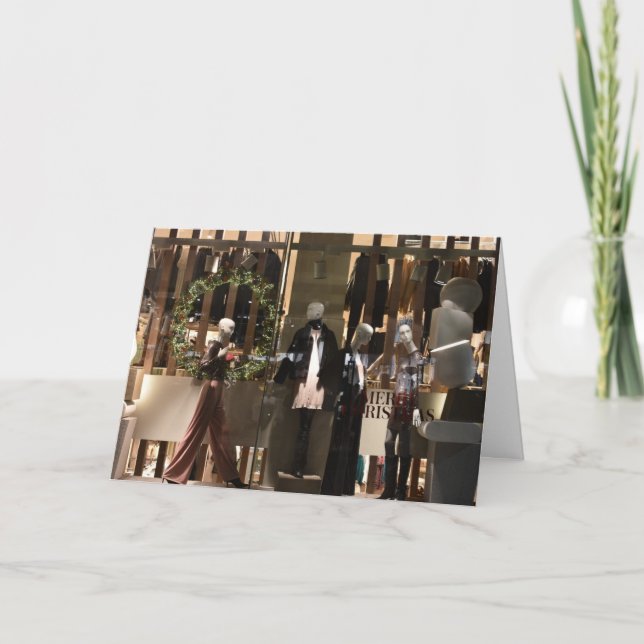 Cartão Compra Janela Londres Festiva Estação de Natal do  (Frente)