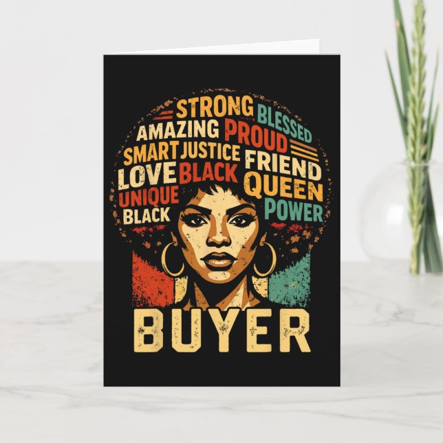 Cartão Comprador Arte Poderosa do Orgulho Negro do Mês da (Frente)