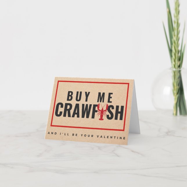 Cartão Comprar-me Crawfish e serei seu Namorados (Frente)