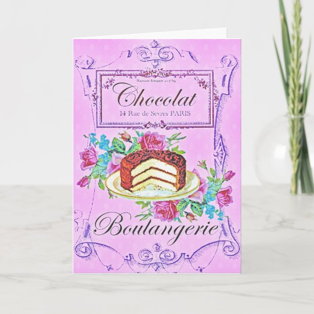 Cartão Compro de pastelaria de chocolate vitoriano (Frente)