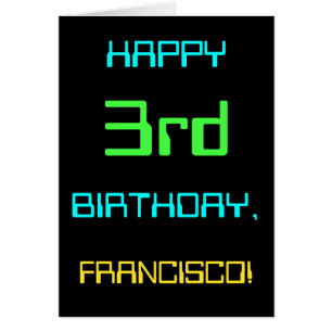 Cartão Computação digital divertida - aniversário de 3 an