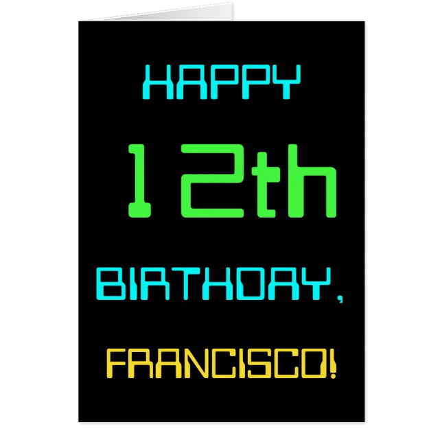 Cartão Computação digital divertida - Foi um 12 de aniver (Frente)