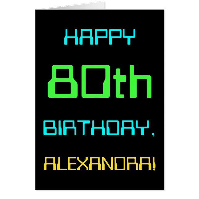 Cartão Computação digital divertida - Foi um 80 de aniver (Frente)