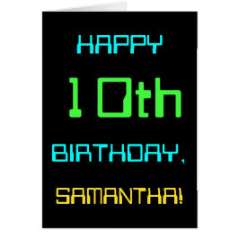 Cartão Computação digital divertida no 10º aniversário