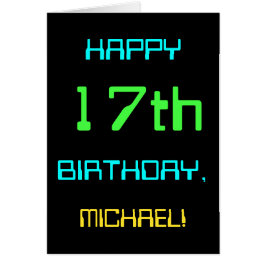 Cartão Computação digital divertida no 17º aniversário