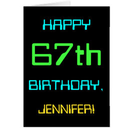 Cartão Computação digital divertida no 67º aniversário