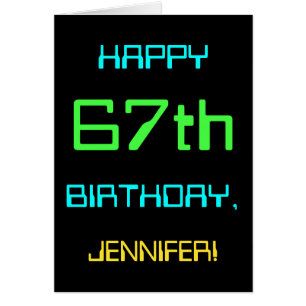 Cartão Computação digital divertida no 67º aniversário