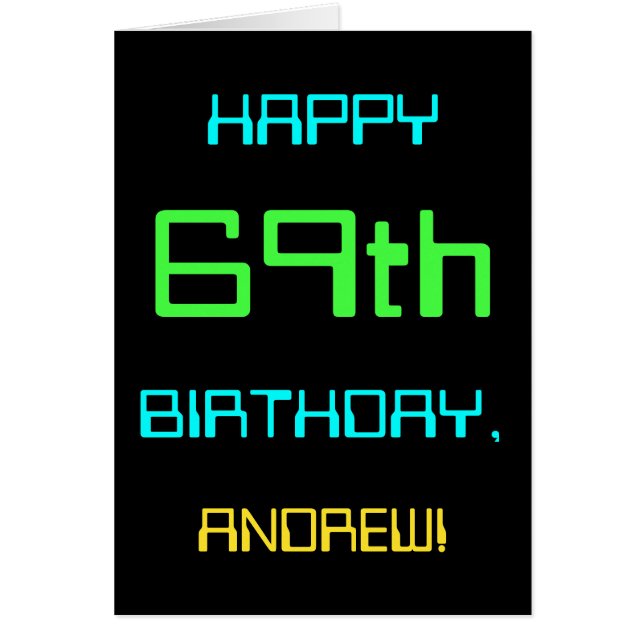 Cartão Computação digital divertida no 69º aniversário (Frente)