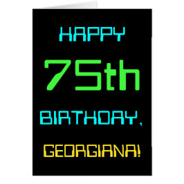 Cartão Computação digital divertida no 75º aniversário