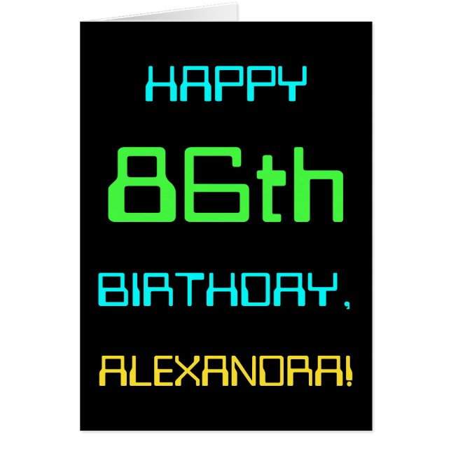 Cartão Computação digital divertida no 86º aniversário (Frente)