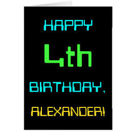 Cartão Computação digital divertida no quarto aniversário